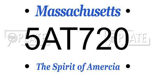 5AT720 Massachusetts License Plate