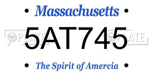 5AT745 Massachusetts License Plate