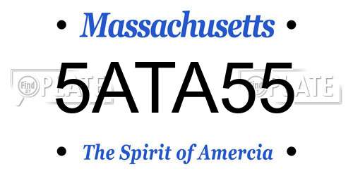 5ATA55 Massachusetts License Plate