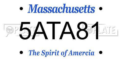5ATA81 Massachusetts License Plate