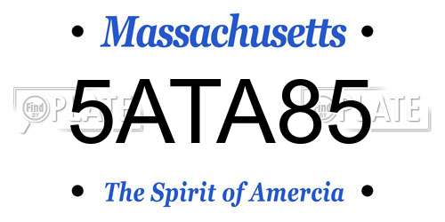 5ATA85 Massachusetts License Plate