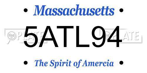 5ATL94 Massachusetts License Plate