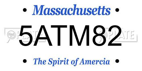 5ATM82 Massachusetts License Plate