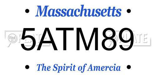 5ATM89 Massachusetts License Plate