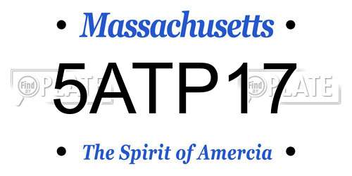 5ATP17 Massachusetts License Plate