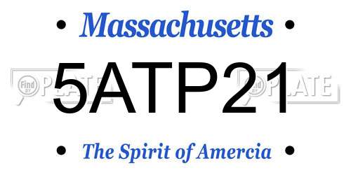 5ATP21 Massachusetts License Plate