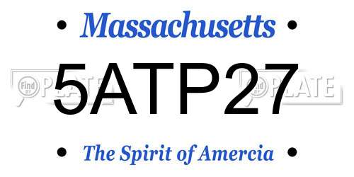 5ATP27 Massachusetts License Plate