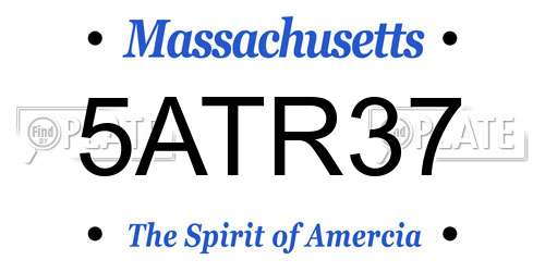 5ATR37 Massachusetts License Plate