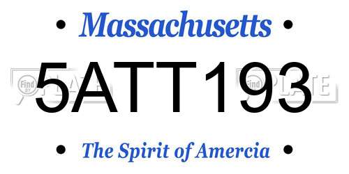 5ATT193 Massachusetts License Plate