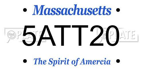 5ATT20 Massachusetts License Plate