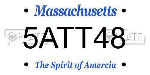 5ATT48 Massachusetts License Plate