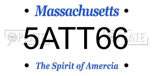 5ATT66 Massachusetts License Plate