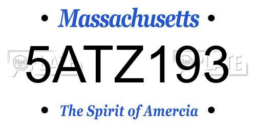 5ATZ193 Massachusetts License Plate