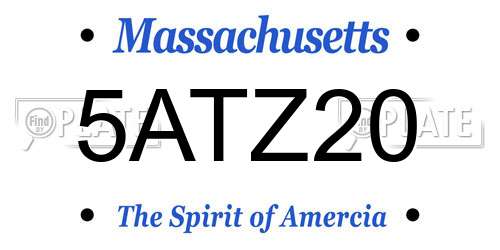 5ATZ20 Massachusetts License Plate