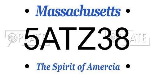 5ATZ38 Massachusetts License Plate