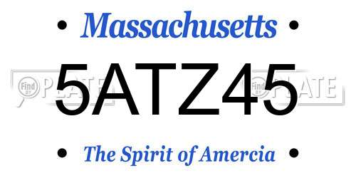 5ATZ45 Massachusetts License Plate