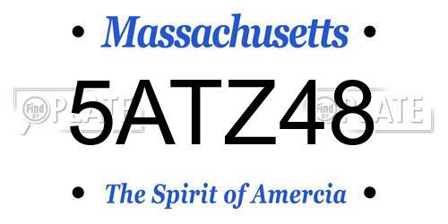 5ATZ48 Massachusetts License Plate