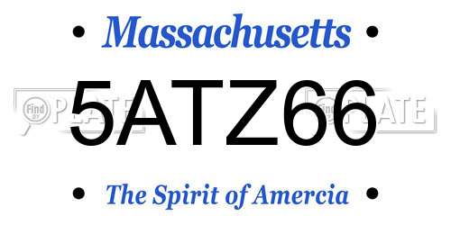 5ATZ66 Massachusetts License Plate