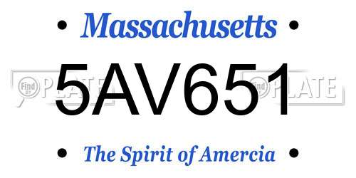 5AV651 Massachusetts License Plate