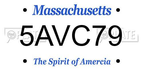 5AVC79 Massachusetts License Plate