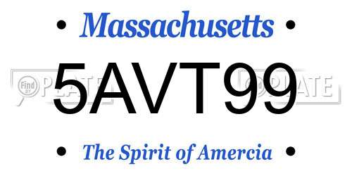 5AVT99 Massachusetts License Plate
