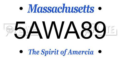 5AWA89 Massachusetts License Plate