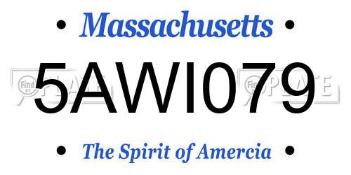 5AWI079 Massachusetts License Plate