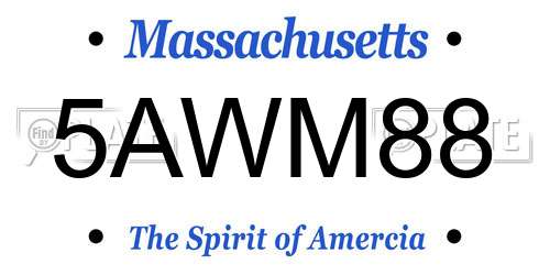 5AWM88 Massachusetts License Plate