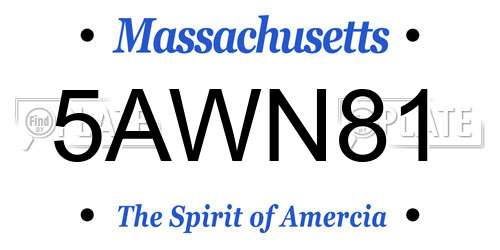 5AWN81 Massachusetts License Plate