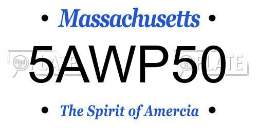 5AWP50 Massachusetts License Plate