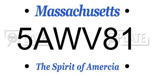 5AWV81 Massachusetts License Plate