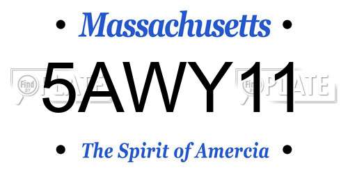 5AWY11 Massachusetts License Plate