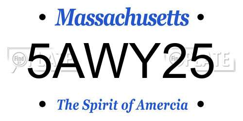 5AWY25 Massachusetts License Plate