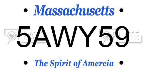 5AWY59 Massachusetts License Plate