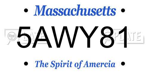 5AWY81 Massachusetts License Plate