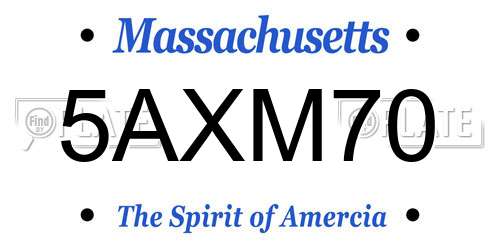 5AXM70 Massachusetts License Plate