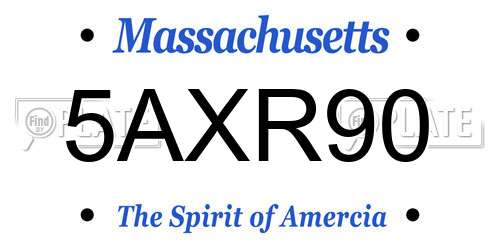5AXR90 Massachusetts License Plate