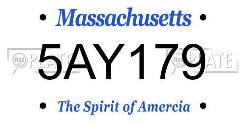 5AY179 Massachusetts License Plate