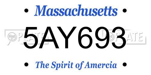 5AY693 Massachusetts License Plate
