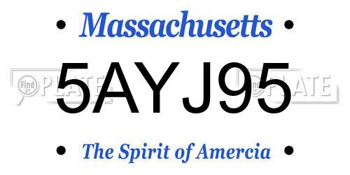 5AYJ95 Massachusetts License Plate