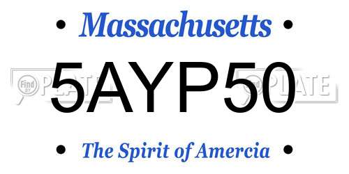 5AYP50 Massachusetts License Plate
