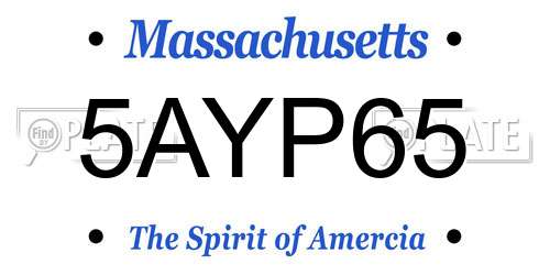 5AYP65 Massachusetts License Plate