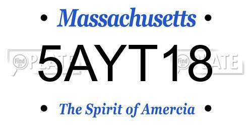 5AYT18 Massachusetts License Plate