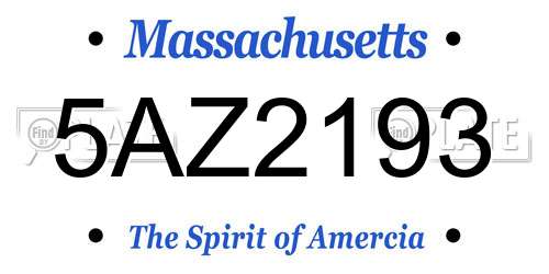 5AZ2193 Massachusetts License Plate