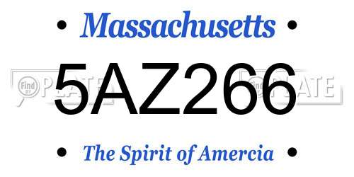 5AZ266 Massachusetts License Plate