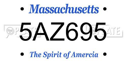 5AZ695 Massachusetts License Plate