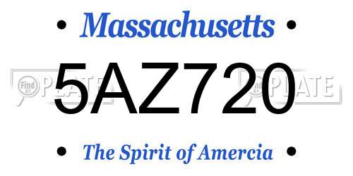 5AZ720 Massachusetts License Plate