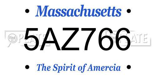 5AZ766 Massachusetts License Plate