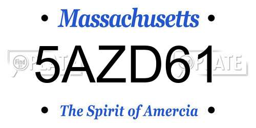 5AZD61 Massachusetts License Plate