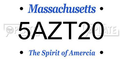 5AZT20 Massachusetts License Plate